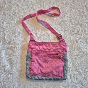 Coach Signature nylon colorblock file bag Crossbody Bag Style: F77576